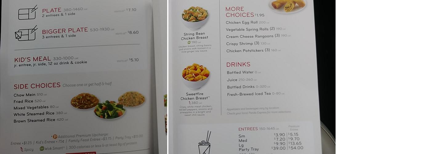 Panda Express Menu