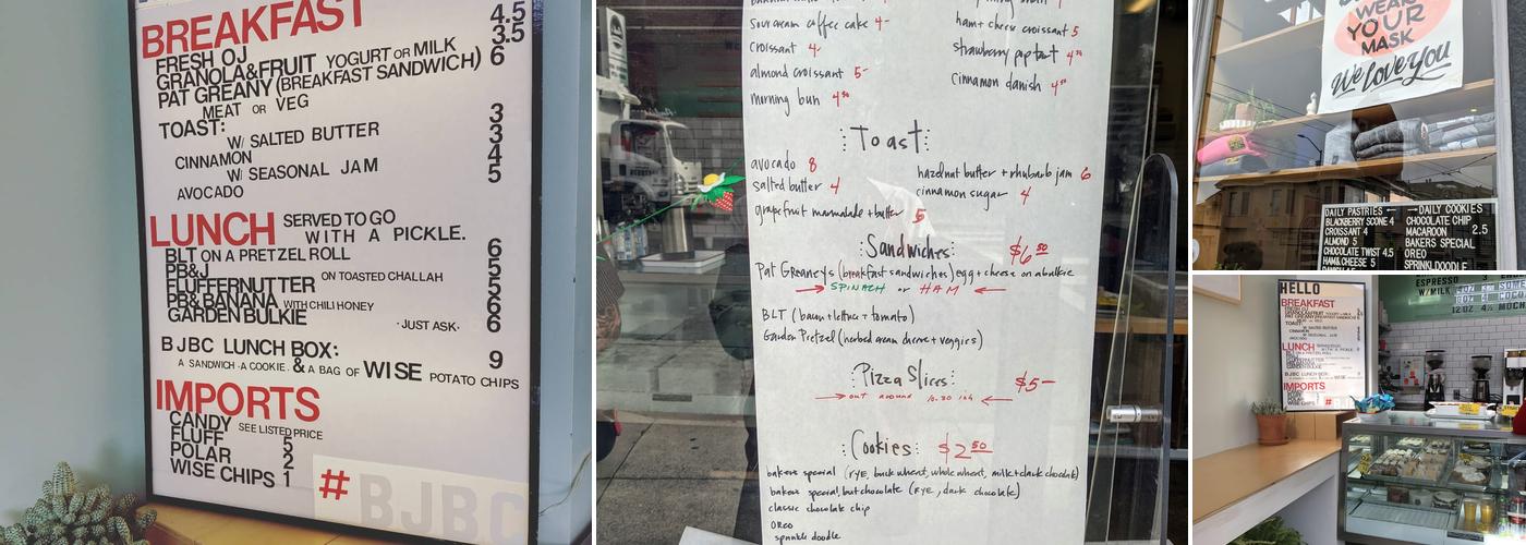 Black Jet Baking Co. Menu