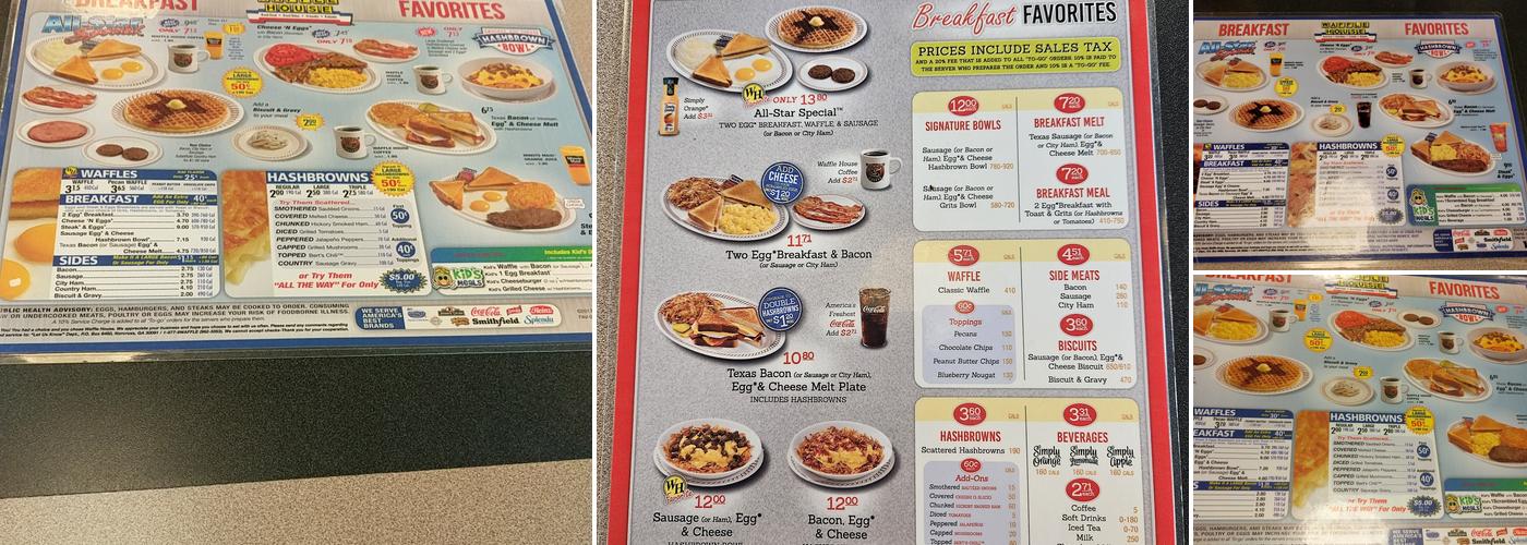 Waffle House Menu