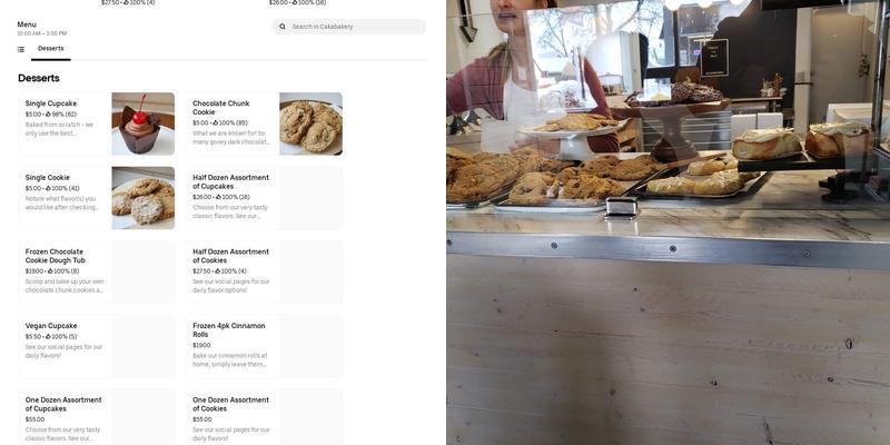 Cakabakery Menu