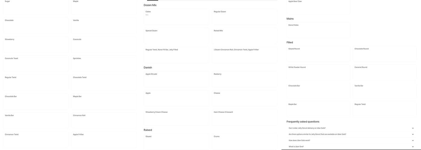 Jelly Donut Menu