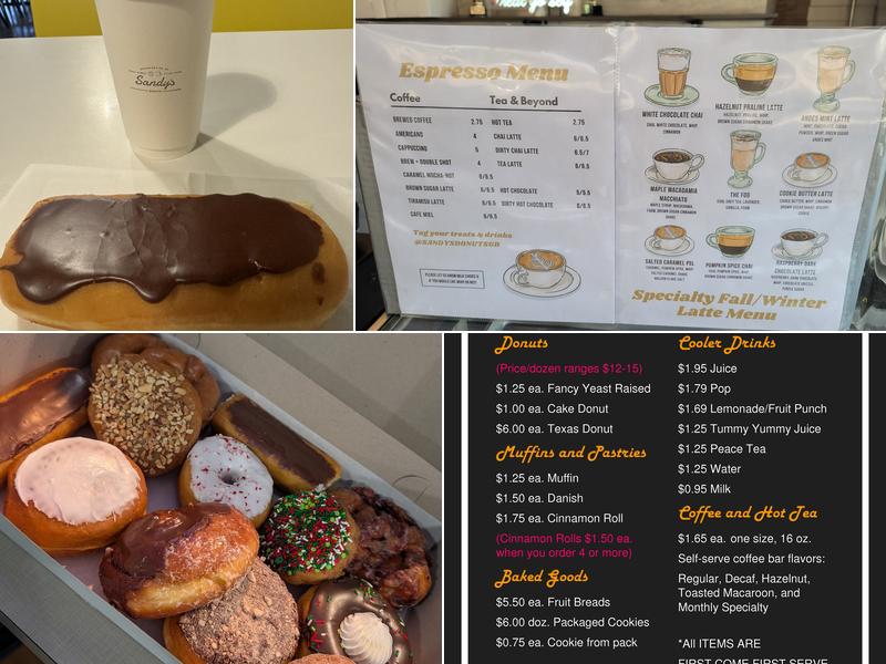 Sandy's Donuts Menu