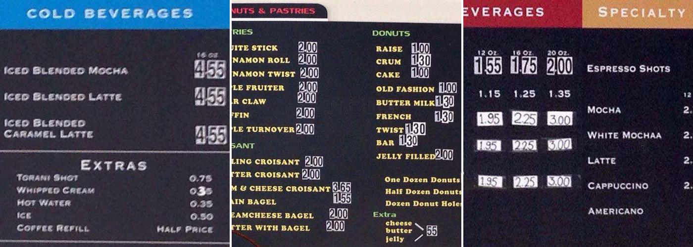 Donut Delite Menu