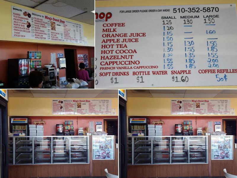 Ming's Donuts Menu