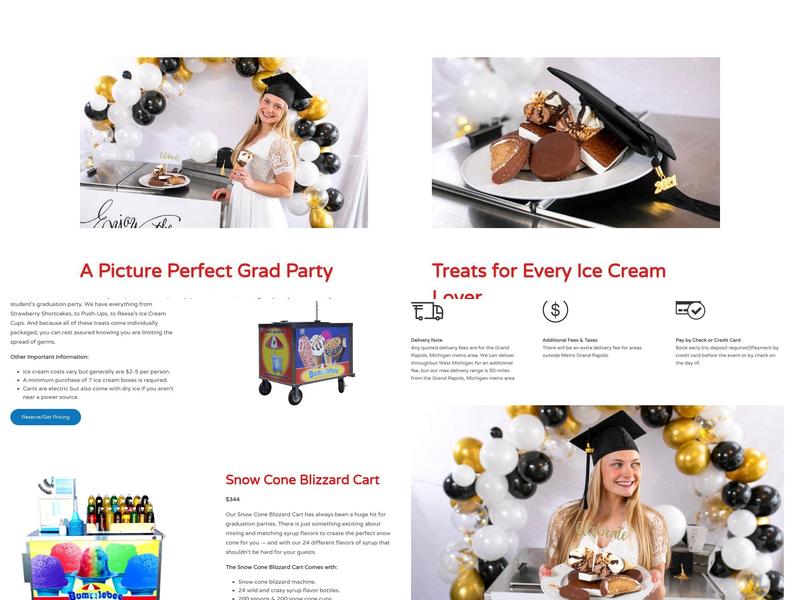 Bumblebee Ice Cream Menu