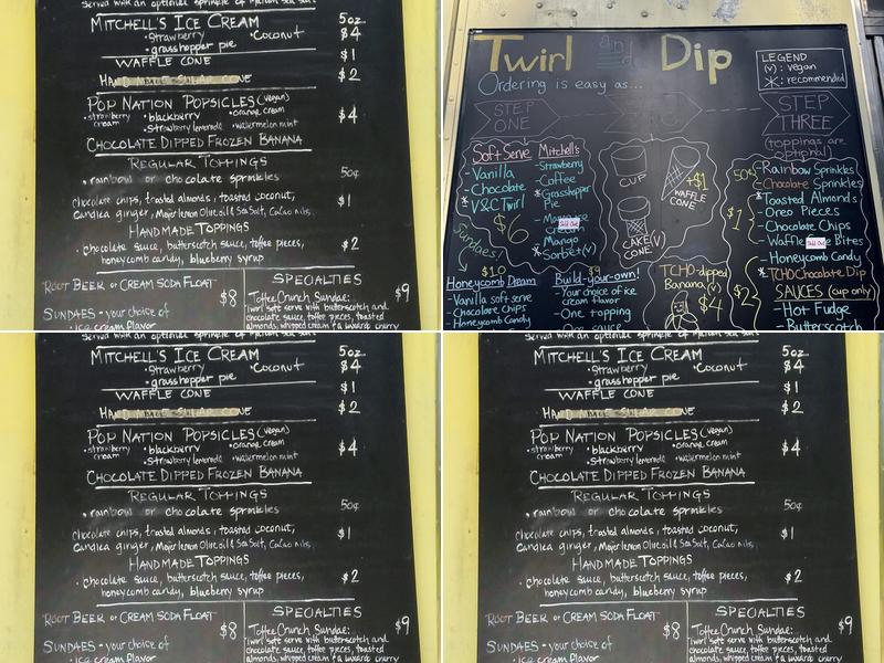 Twirl & Dip Soft Serve Ice Cream Truck Menu