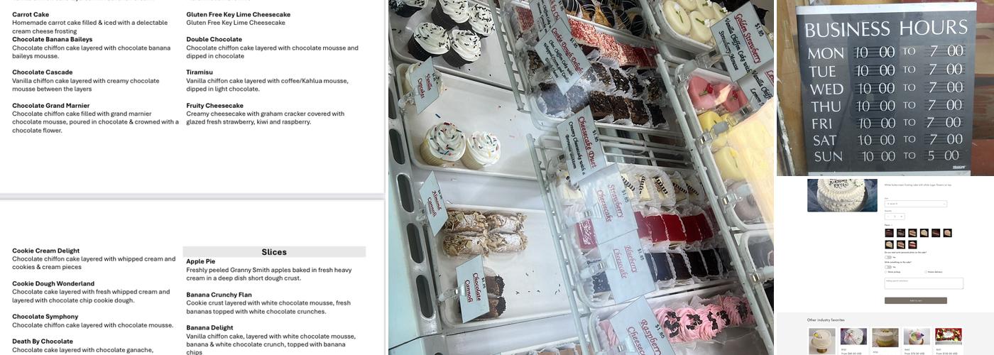 Sweet Dreams Bakery Menu