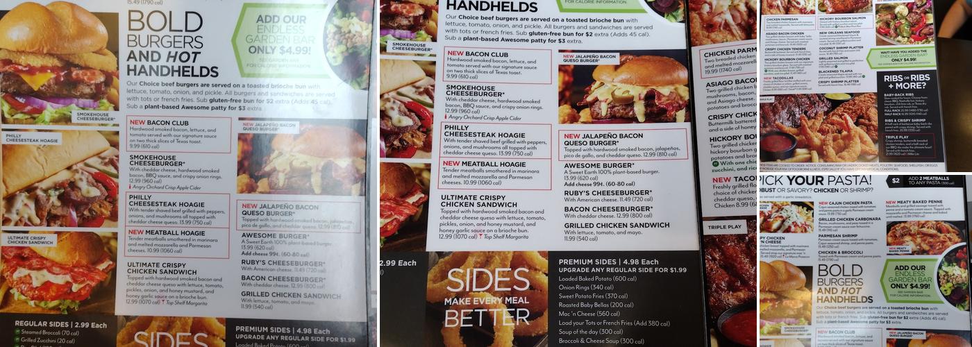 Ruby Tuesday Menu