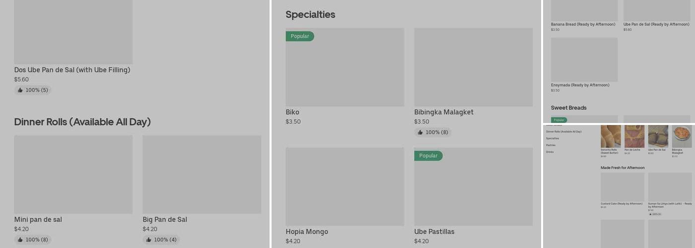 The Bread Basket Bakery Menu