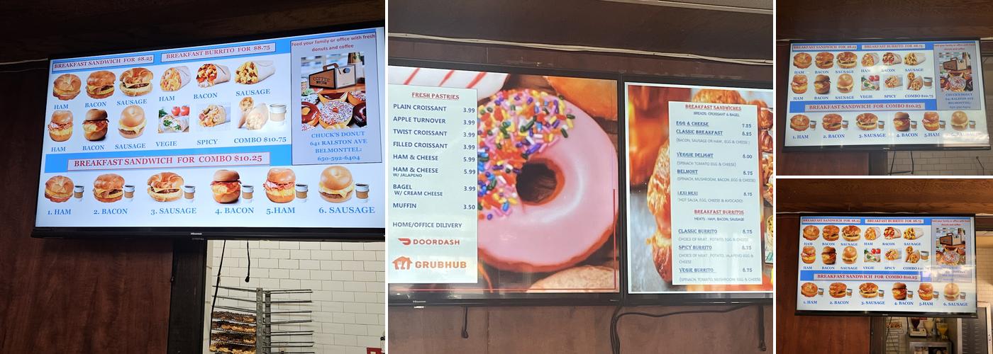 Chuck's Donuts Menu