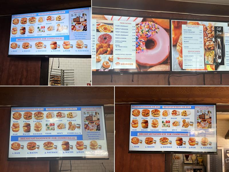 Chuck's Donuts Menu