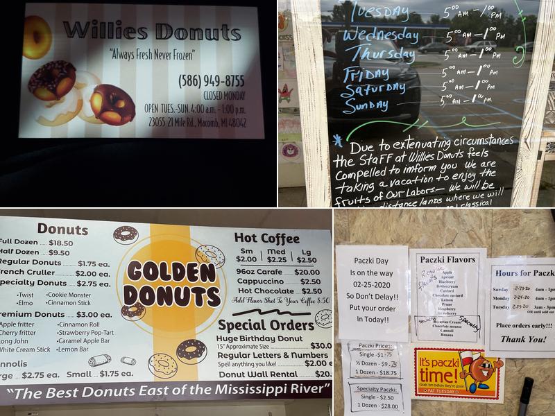 Willie's Donuts Menu