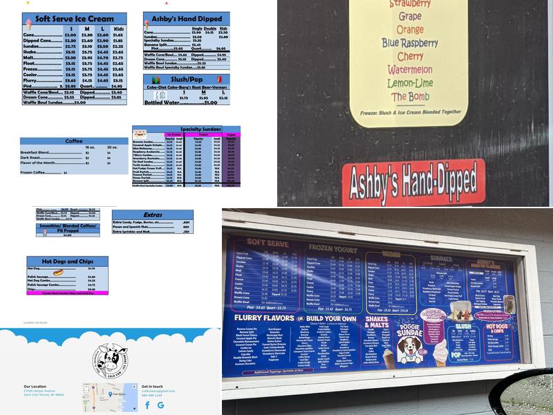 Cold Cow Ice Cream Menu
