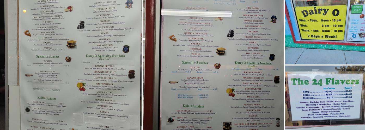 Dairy-O Menu