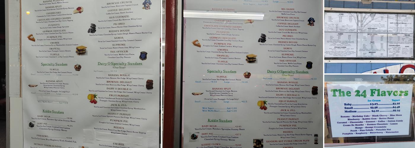 Dairy-O Menu