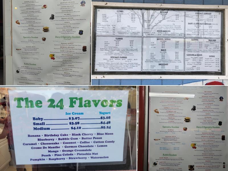 Dairy-O Menu