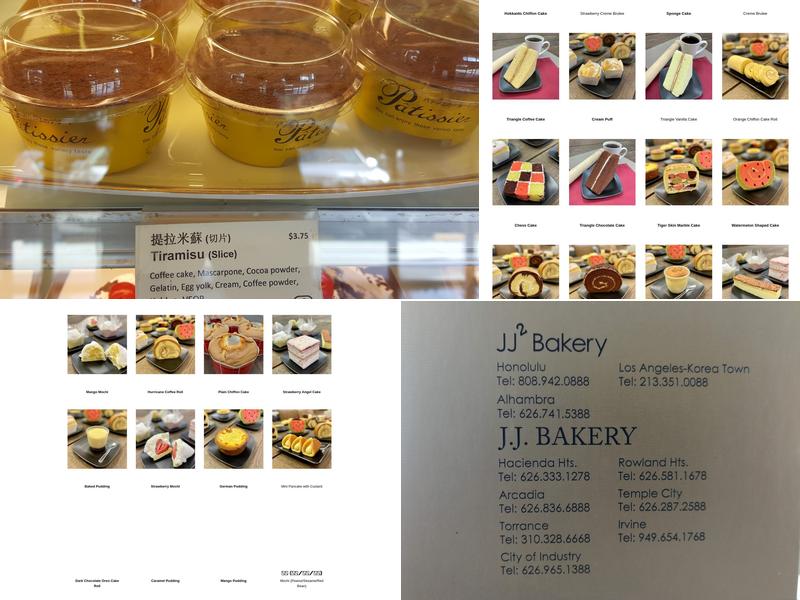 JJ Bakery Menu