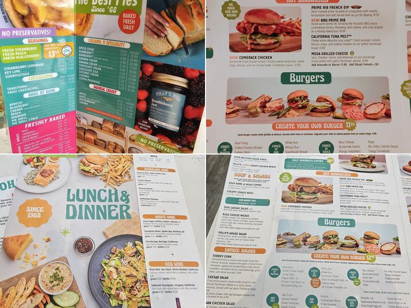 Polly's Pies Restaurant & Bakery Menu