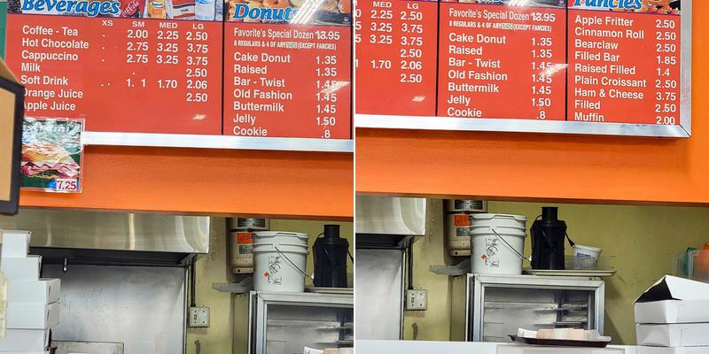 Favorite Doughnuts Menu