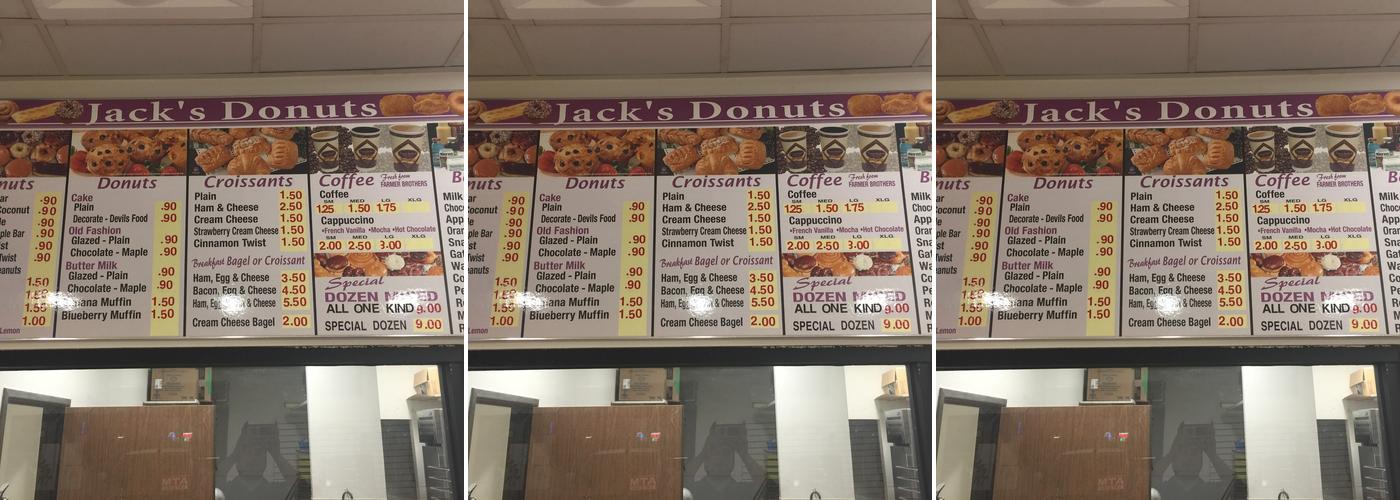 Jack Donuts Menu