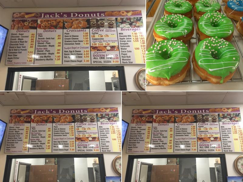 Jack Donuts Menu