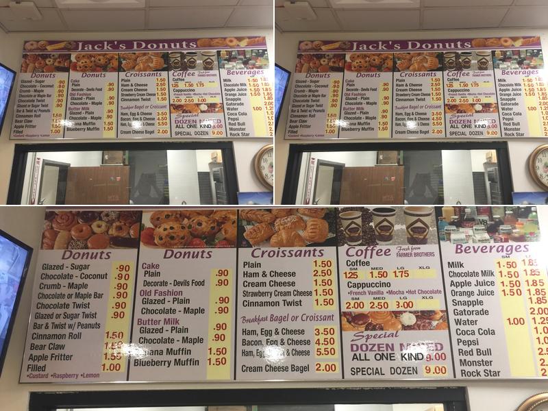 Jack Donuts Menu