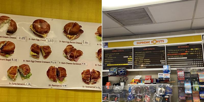 Supreme Donuts Menu