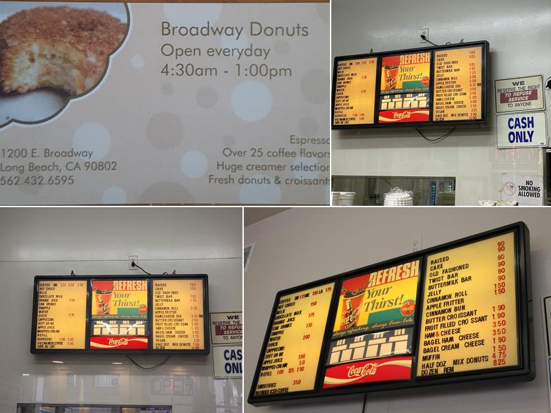 Broadway Donuts Menu