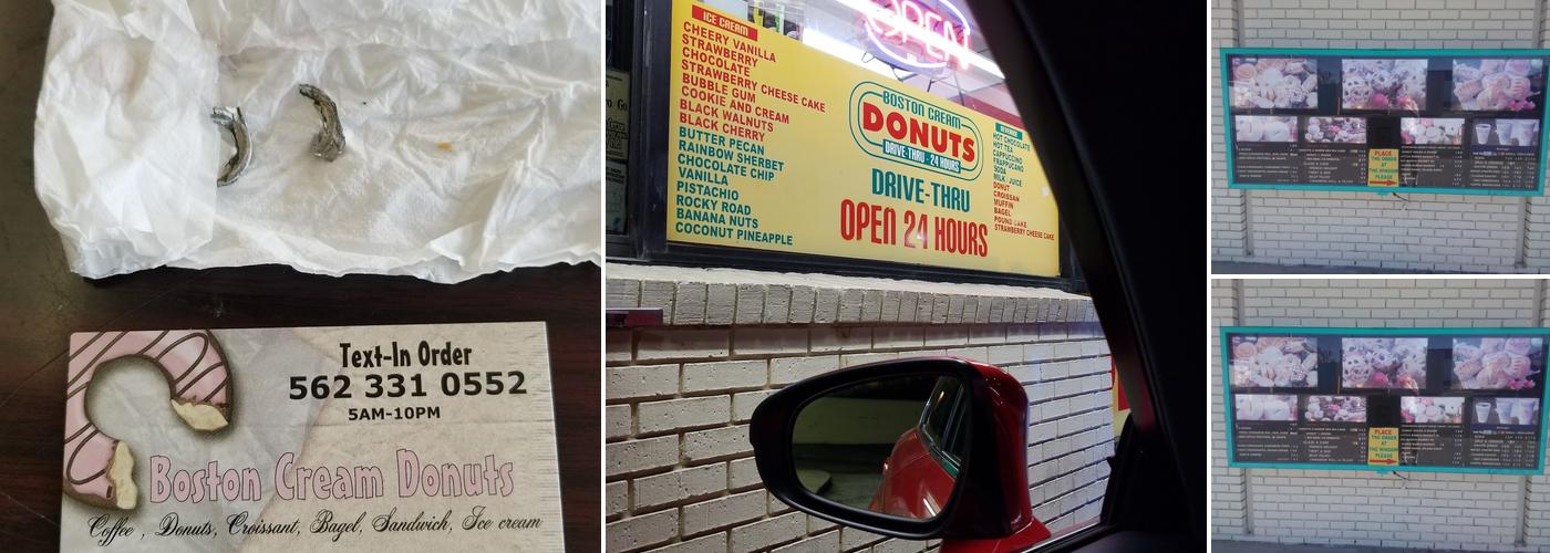 Boston Cream Doughnut Menu