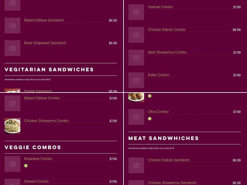 Jerusalem Bakery Menu