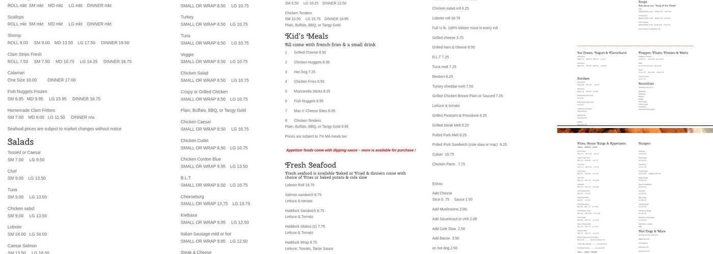 Janine's Frostee Menu