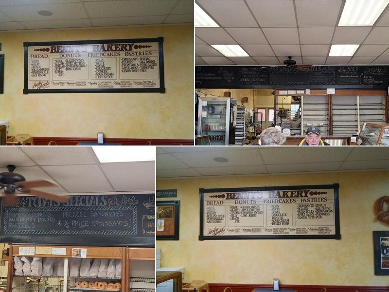 Benny's Bakery Menu