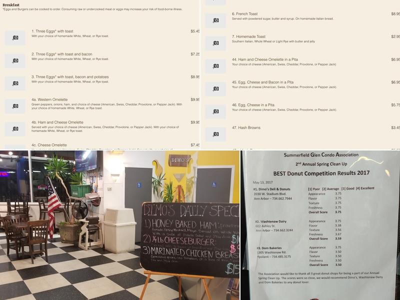 Dimo's Deli & Donuts Menu