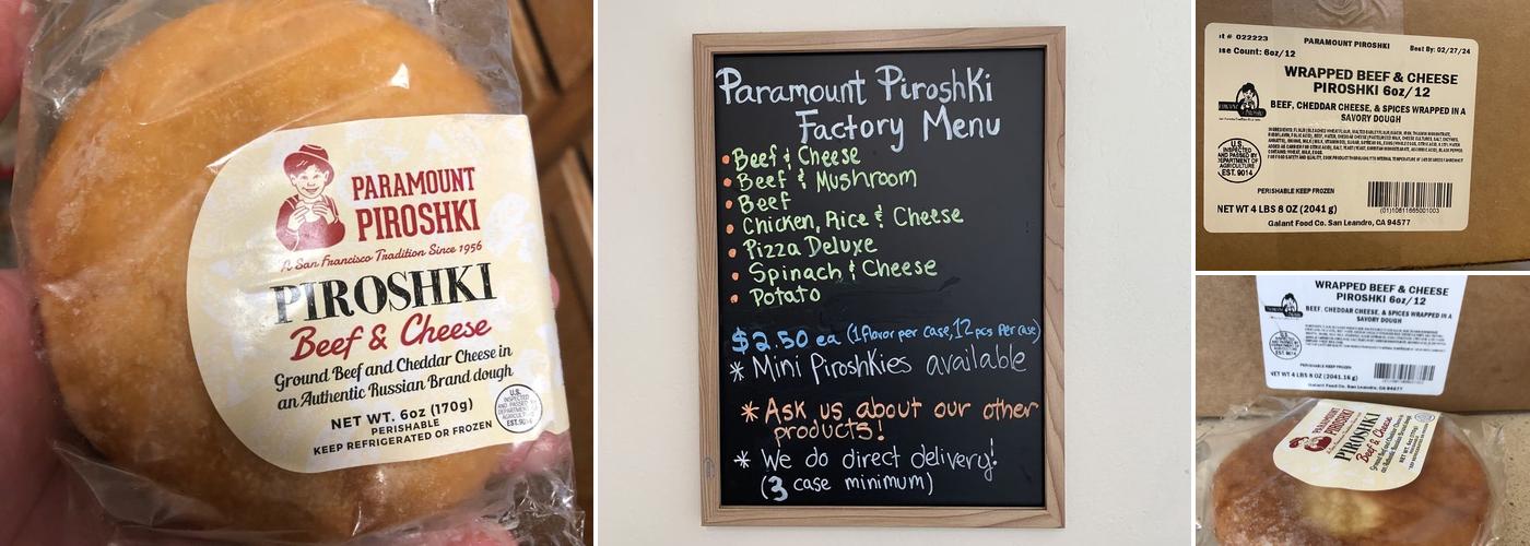 Paramount Piroshki Menu