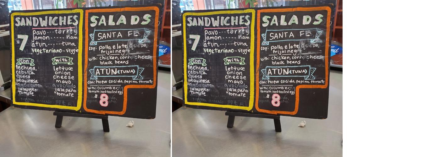Bakery El Sol Menu