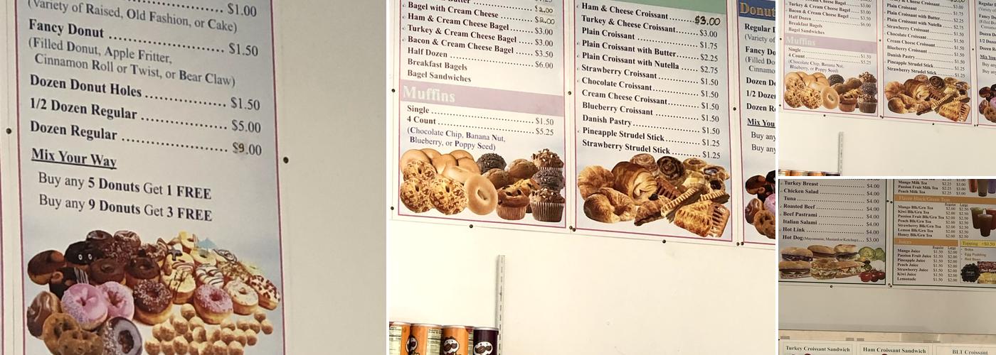 Lee's Donuts Menu