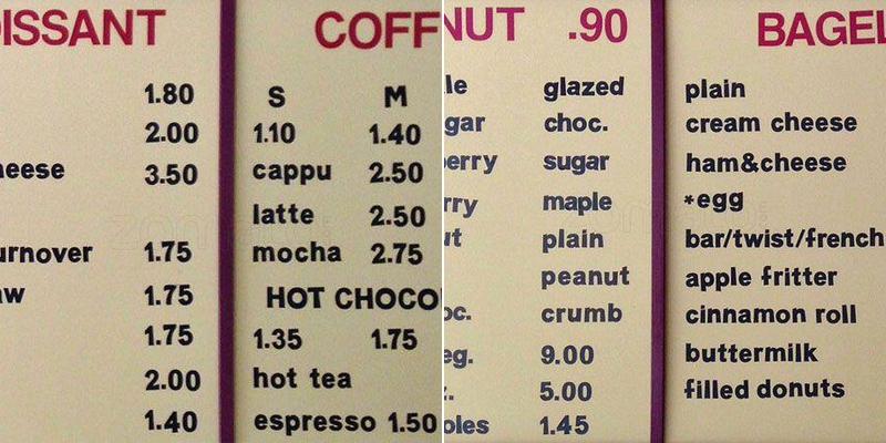 Donut Express Menu
