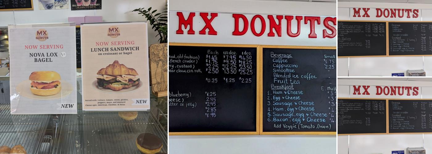 Mx Donuts Menu