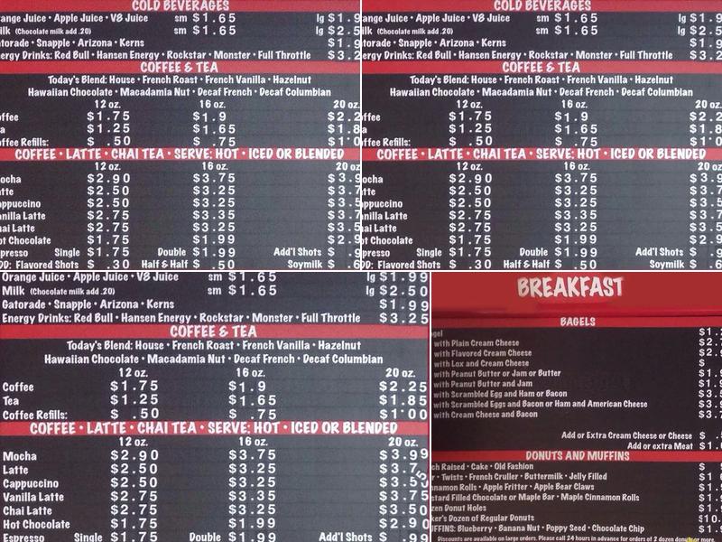 Christy's Donuts Menu