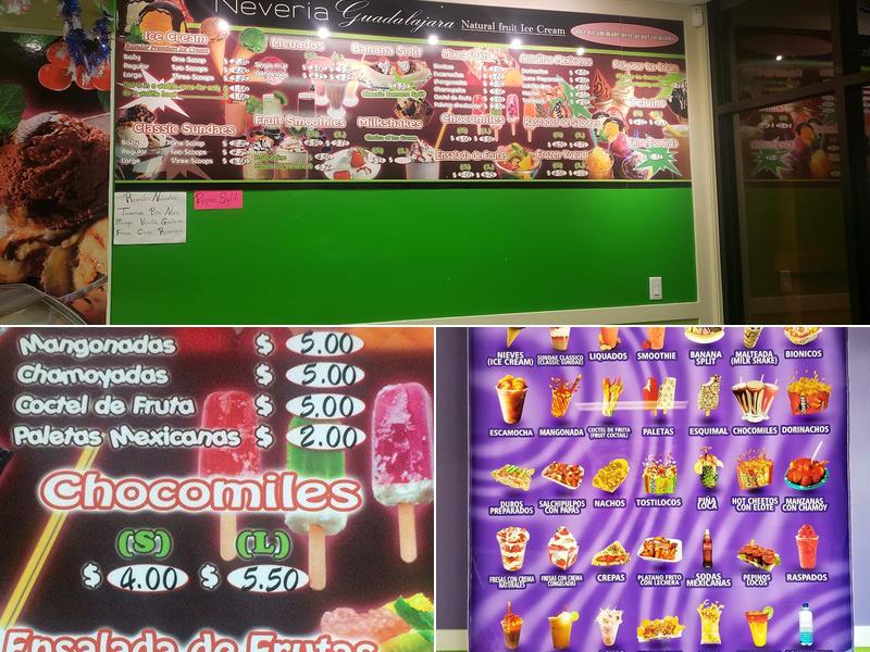 Neveria Guadalajara Ice Cream Shop Menu