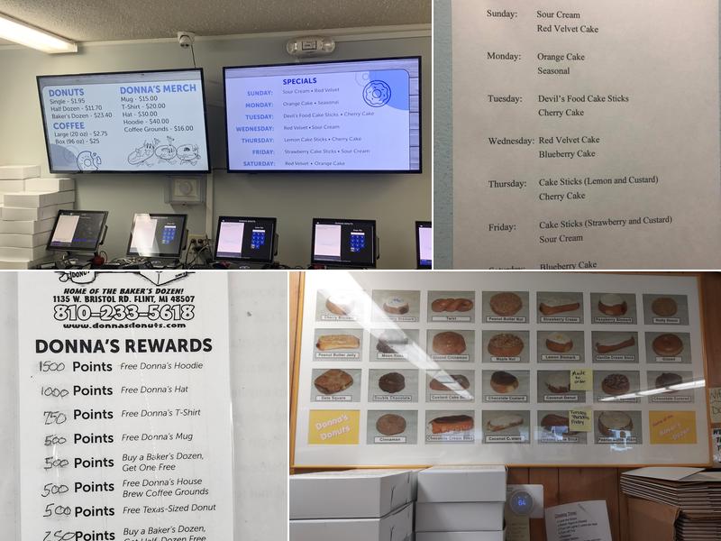 Donna's Donuts Menu