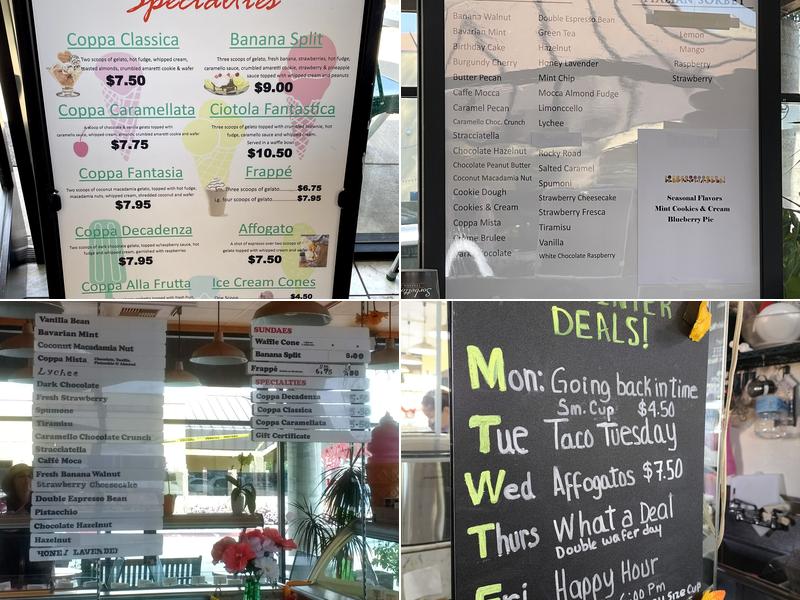 Gelato Classico Italian Ice Cream Menu