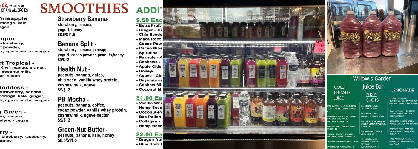 Willow's Garden Juice Bar Menu