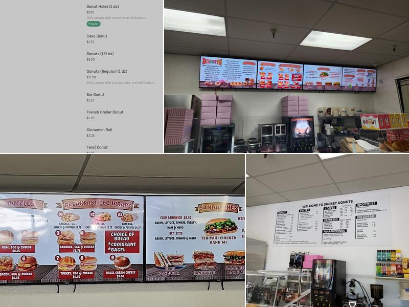 Sunset Donuts Menu