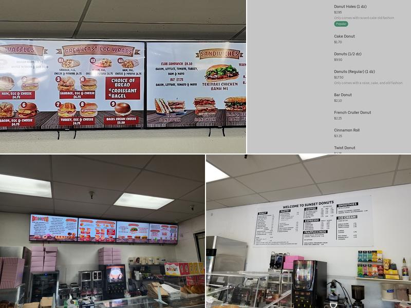 Sunset Donuts Menu