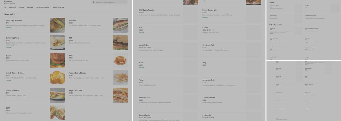 Lucky Jelly Donuts Menu