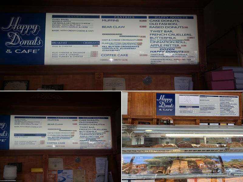 Happy Donuts Menu