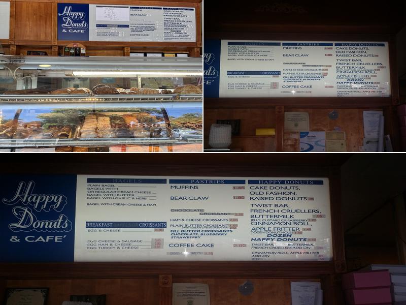 Happy Donuts Menu