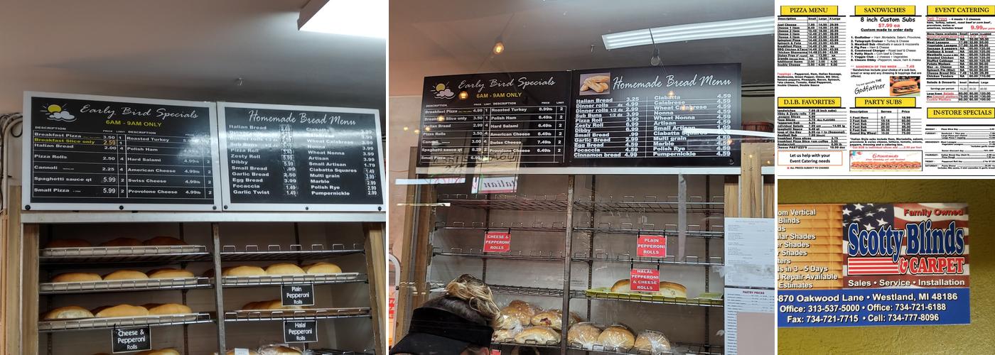 Dearborn Italian Bakery Menu