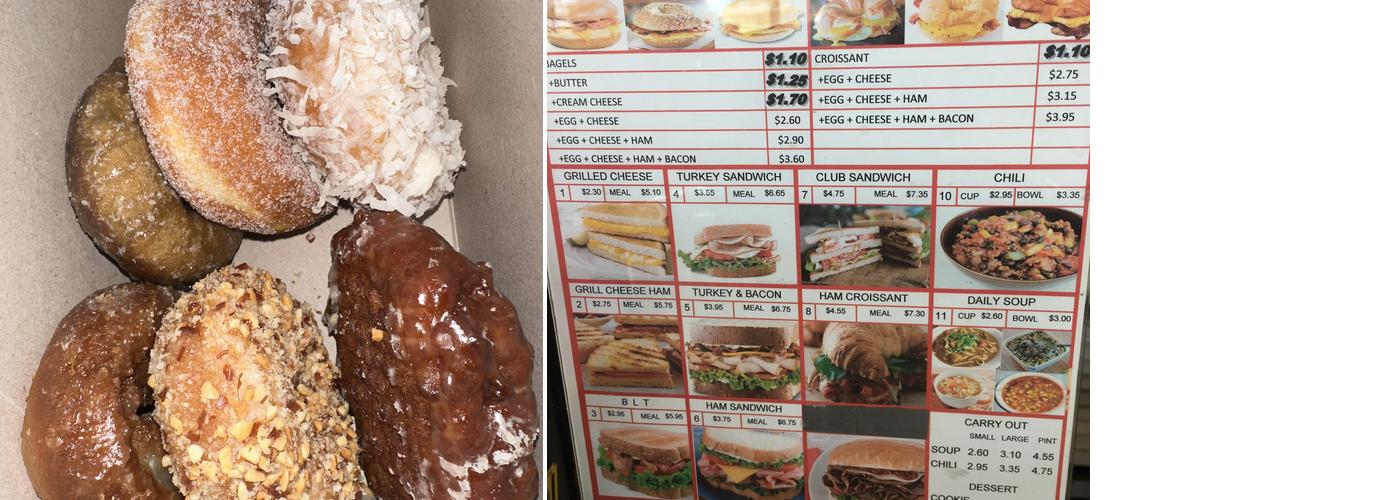 Sam's Yum Yum Donuts Menu